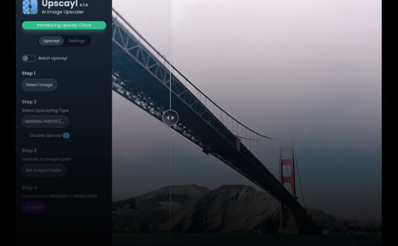 Upscayl – AI画质提升、无损放大图片工具